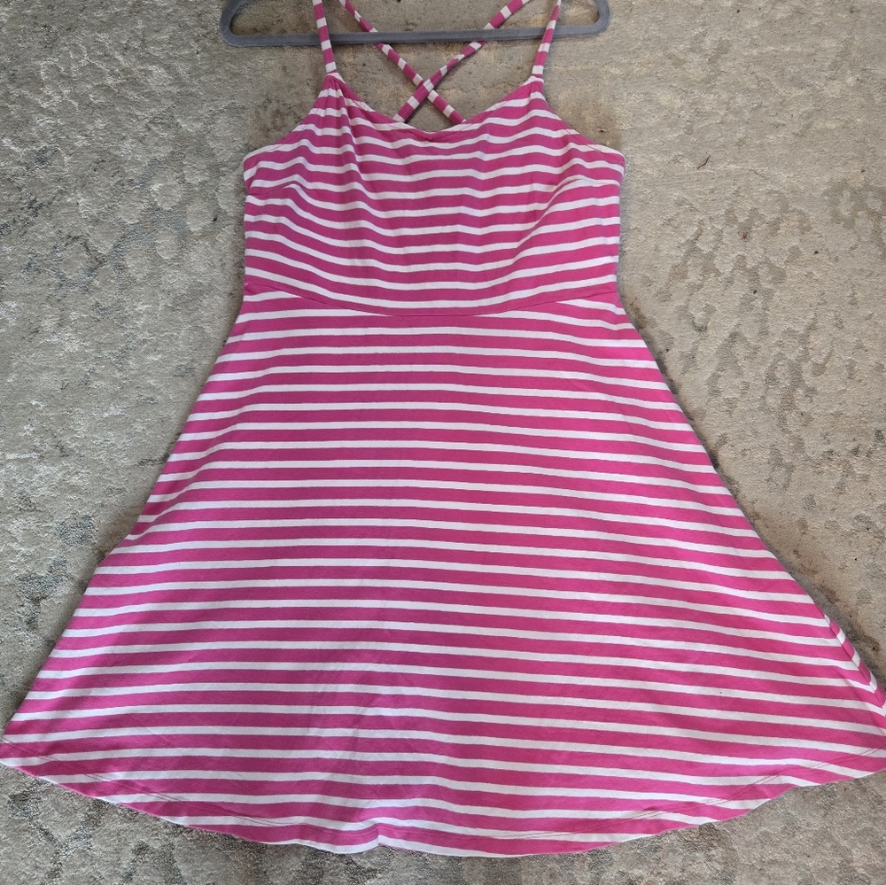 Old Navy Pink and White Striped Summer Dress